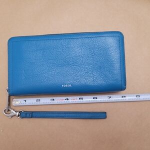 Fossil Blue Leather Wallet